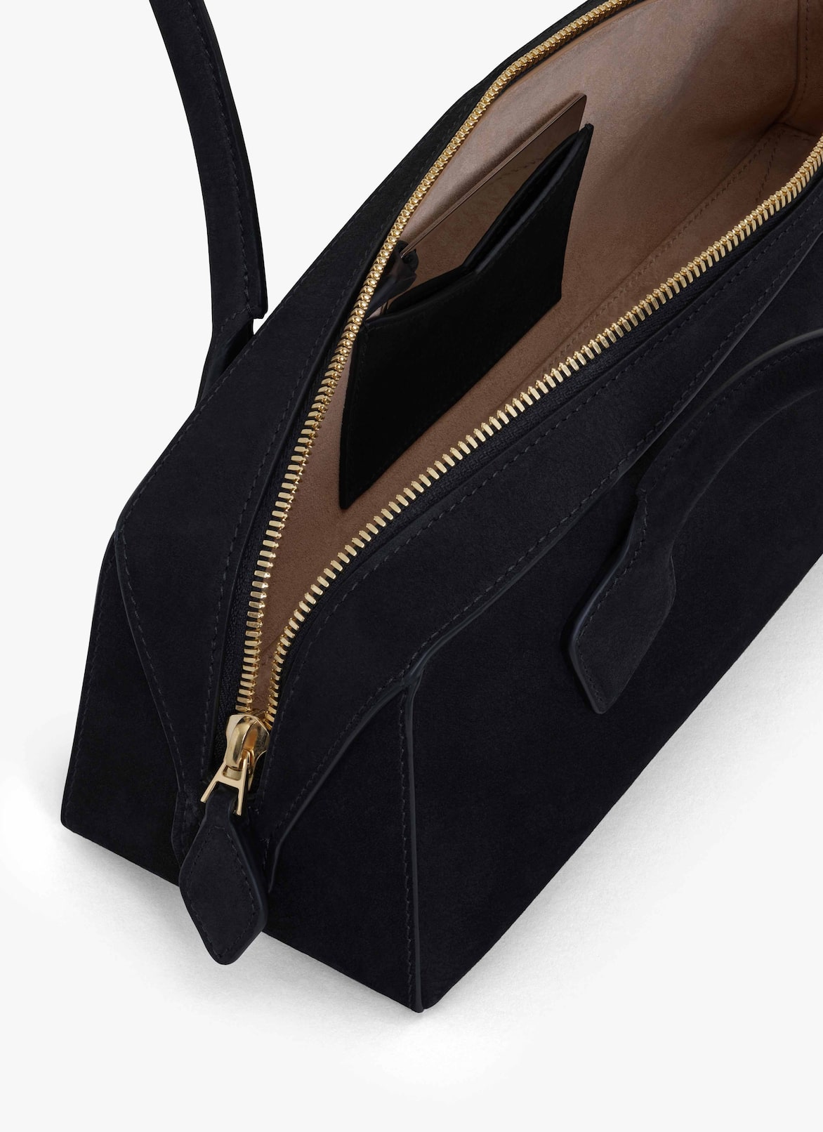 LE TECKEL MEDIUM BAG IN NUBUK CALFSKIN ALAÏA BLACK/GOLD LE TECKEL MEDIUM BAG IN NUBUK CALFSKIN